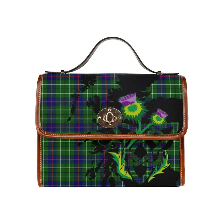 Scottish Duncan Modern Clan Tartan Waterproof Canvas Bag With Thistle Tartan Plaid 1