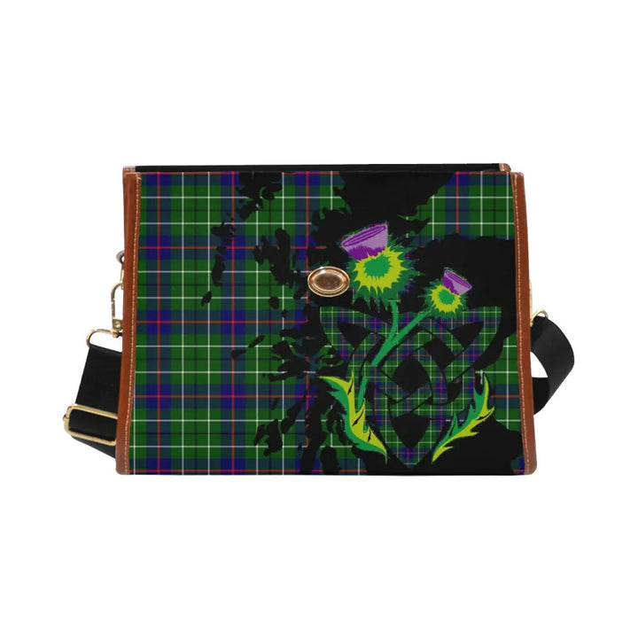 Scottish Duncan Modern Clan Tartan Waterproof Canvas Bag With Thistle Tartan Plaid 2