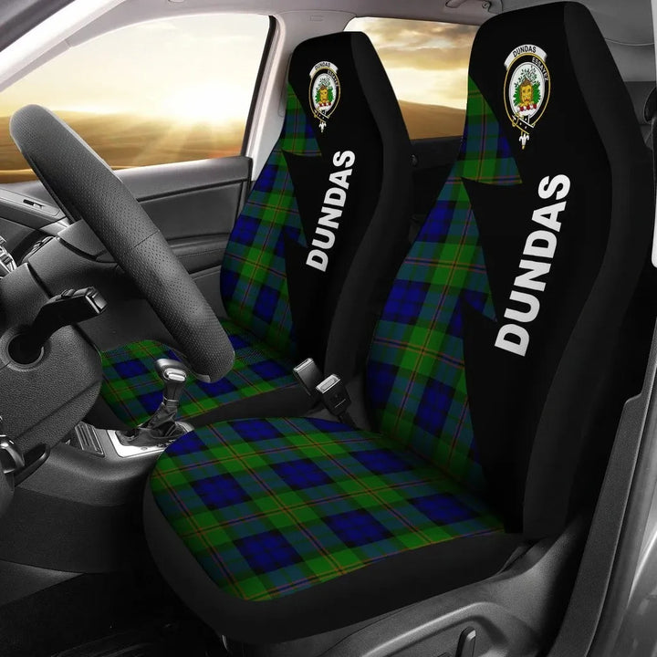 Scottish Dundas Clan Crest Tartan Car Seat Covers - Flash Style 1