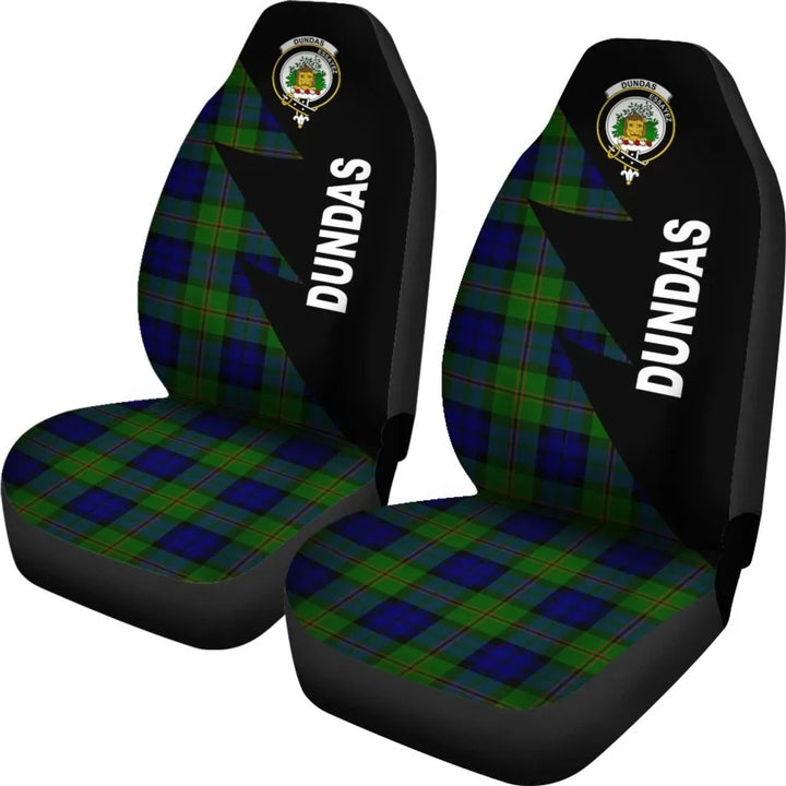 Scottish Dundas Clan Crest Tartan Car Seat Covers - Flash Style 2