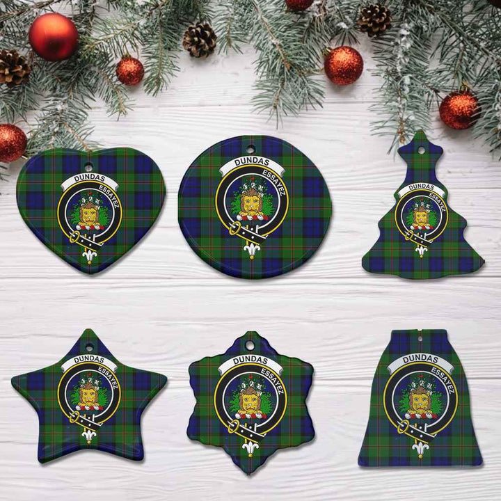 Scottish Dundas Clan Crest Tartan Ceramic Ornament All Tartan Plaid