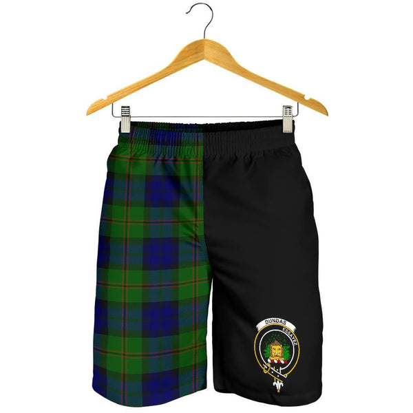 Scottish Dundas Clan Crest Tartan Half of Me Men's Shorts