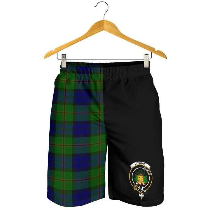 Scottish Dundas Clan Crest Tartan Half of Me Men's Shorts