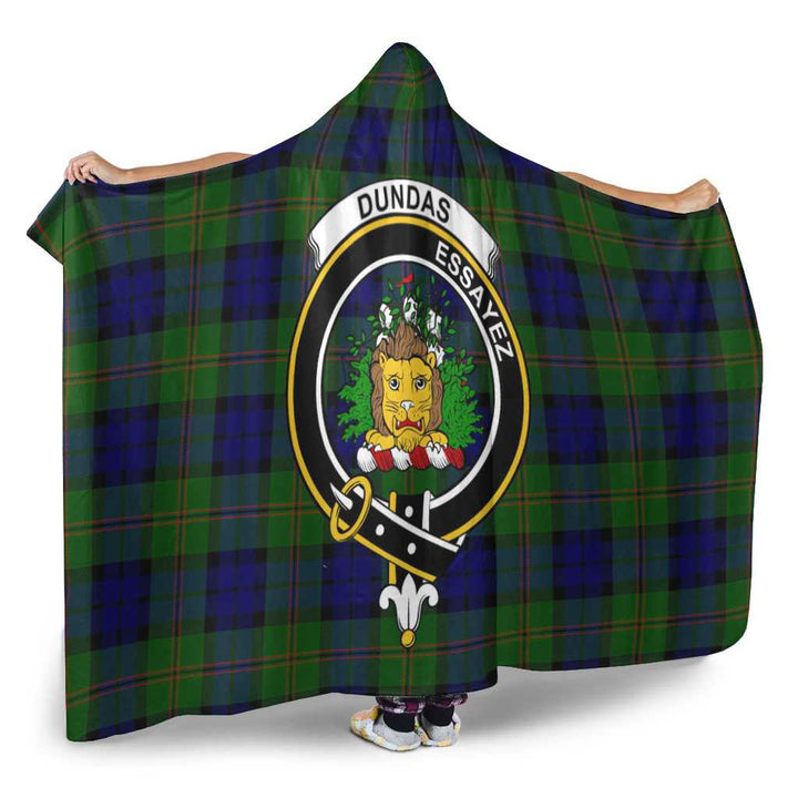 Scottish Dundas Clan Crest Tartan Hooded Blanket Tartan Plaid 2