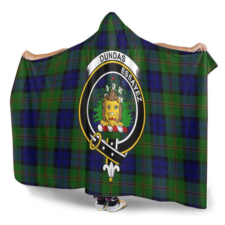 Scottish Dundas Clan Crest Tartan Hooded Blanket Tartan Plaid 3
