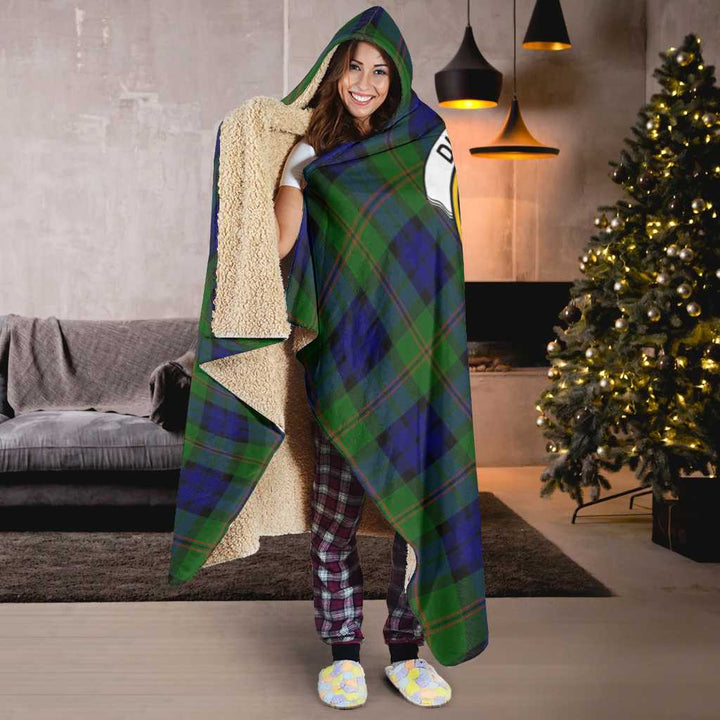 Scottish Dundas Clan Crest Tartan Hooded Blanket Tartan Plaid 6