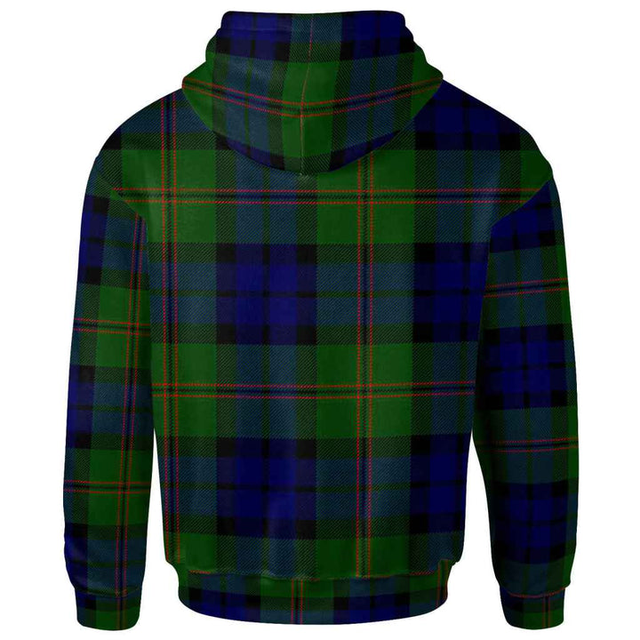Scottish Dundas Clan Crest Tartan Hoodie Back Side Tartan Plaid