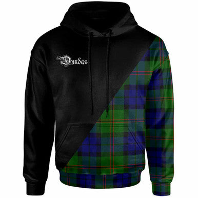 Scottish Dundas Clan Crest Tartan Hoodie - Military Logo Front Side Tartan Plaid