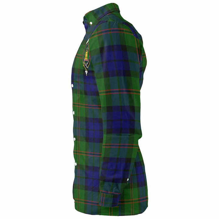 Scottish Dundas Clan Crest Tartan Long Sleeve Shirt Tartan Plaid