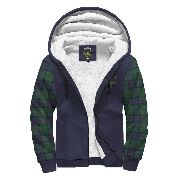Scottish Dundas Clan Crest Tartan Plaid Sleeve Sherpa Hoodie