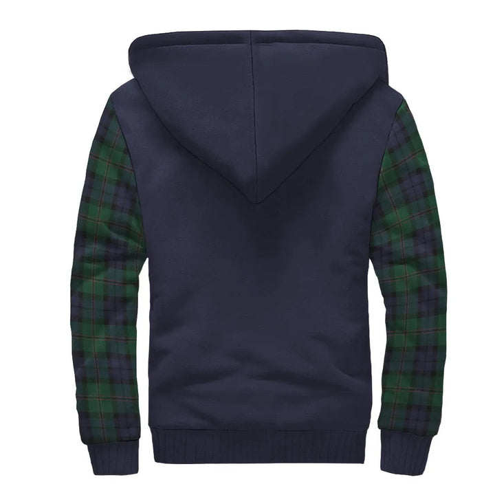 Scottish Dundas Clan Crest Tartan Plaid Sleeve Sherpa Hoodie