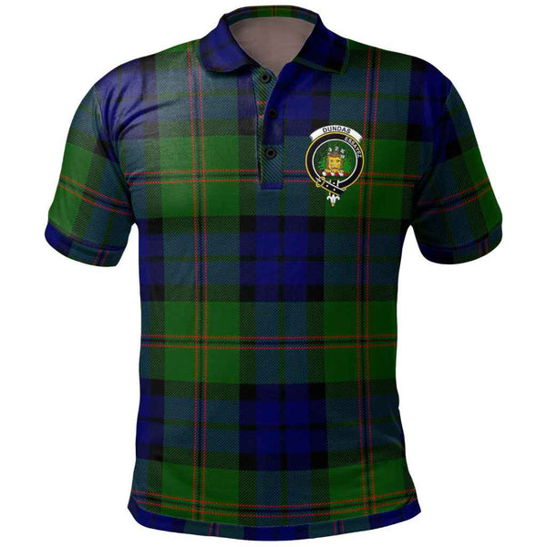 Scottish Dundas Clan Crest Tartan Polo Shirt Front Side Tartan Plaid