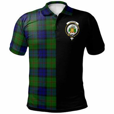 Scottish Dundas Clan Crest Tartan Polo Shirt - Half in Me Front Side Tartan Plaid