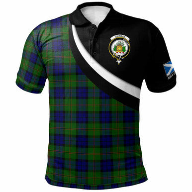 Scottish Dundas Clan Crest Tartan Polo Shirt - Scotland Forever Style Front Side Tartan Plaid