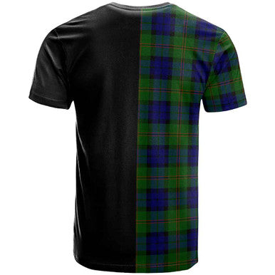 Scottish Dundas Clan Crest Tartan T-Shirt Half in Me Back Side Tartan Plaid