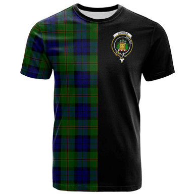 Scottish Dundas Clan Crest Tartan T-Shirt Half in Me Front Side Tartan Plaid