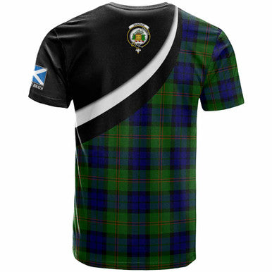 Scottish Dundas Clan Crest Tartan T-Shirt - Scotland Forever Style Back Side Tartan Plaid