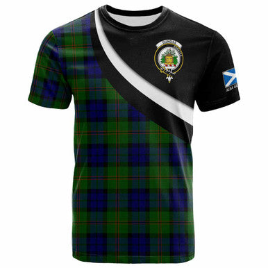 Scottish Dundas Clan Crest Tartan T-Shirt - Scotland Forever Style Front Side Tartan Plaid