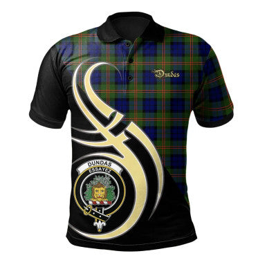 Scottish Dundas Modern 02 Clan Crest Tartan Polo Shirt Believe in Me Front Side Tartan Plaid