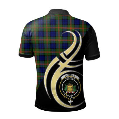 Scottish Dundas Modern 02 Clan Crest Tartan Polo Shirt Believe in Me Back Side Tartan Plaid