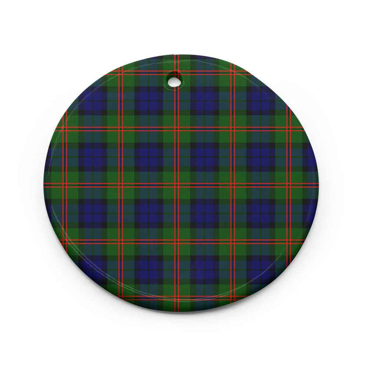 Scottish Dundas Modern 02 Clan Tartan Ceramic Ornament Circle Shape Tartan Plaid