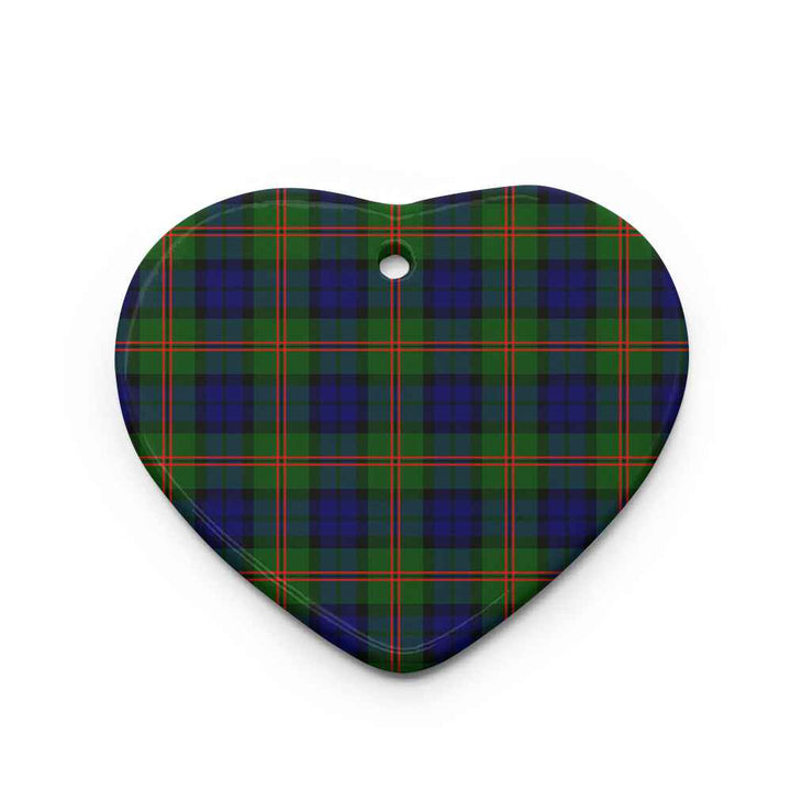 Scottish Dundas Modern 02 Clan Tartan Ceramic Ornament Heart Shape Tartan Plaid