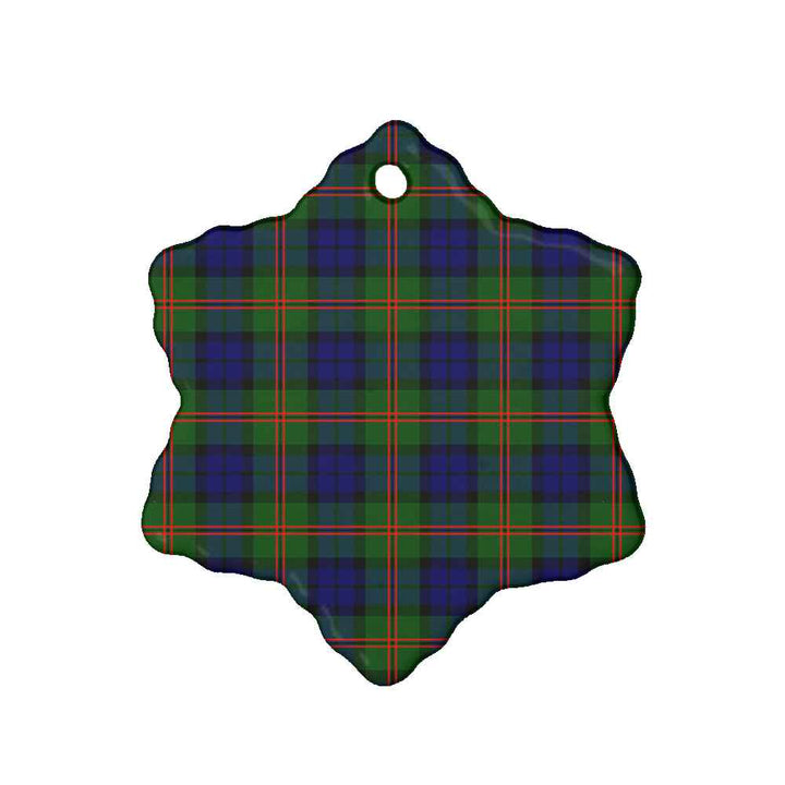 Scottish Dundas Modern 02 Clan Tartan Ceramic Ornament Snow Flake Shape Tartan Plaid