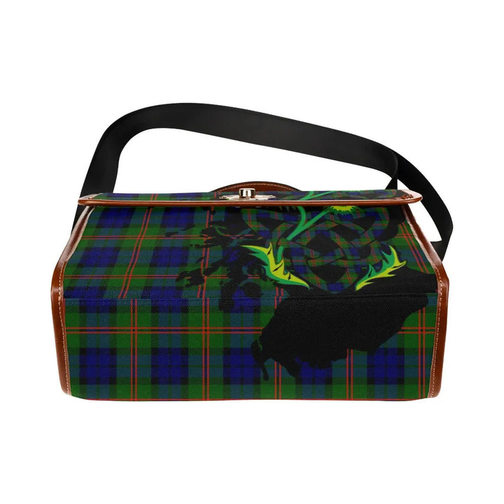 Scottish Dundas Modern 02 Clan Tartan Waterproof Canvas Bag With Thistle Tartan Plaid 5
