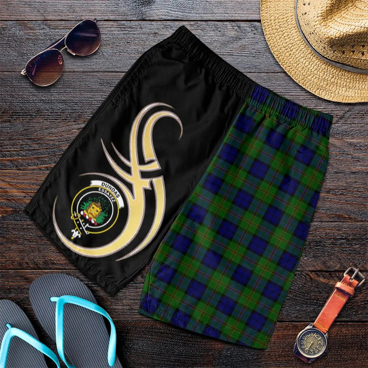 Scottish Dundas Modern Clan Crest Tartan Believe in Me Men's Shorts