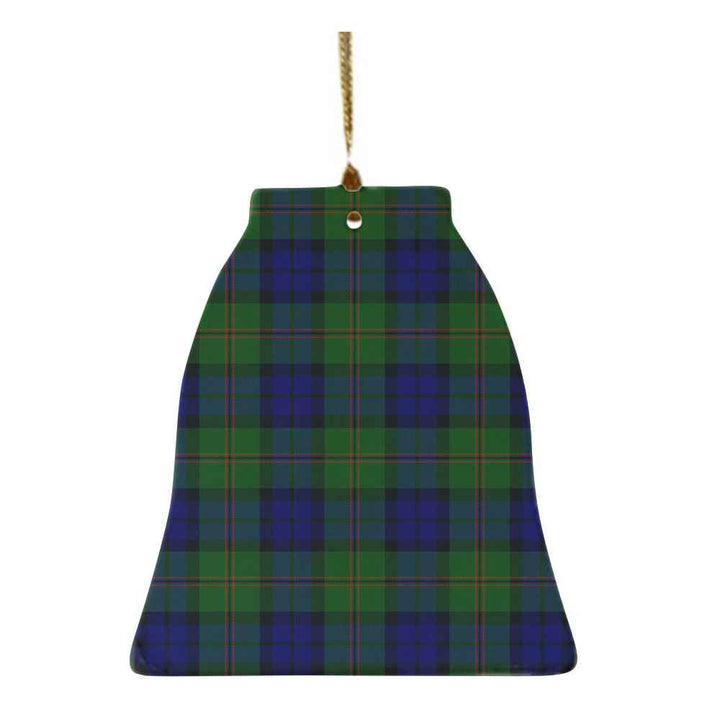 Scottish Dundas Modern Clan Tartan Ceramic Ornament Bell Shape Tartan Plaid
