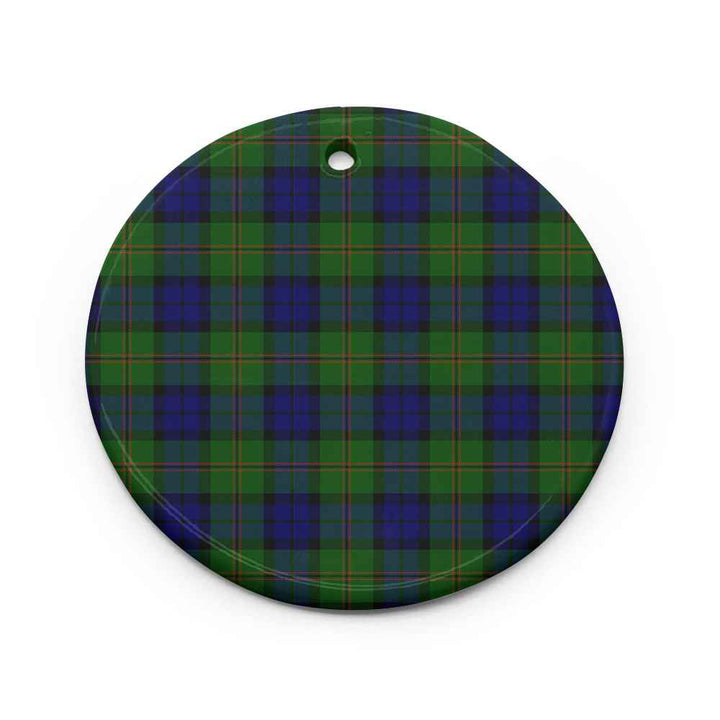 Scottish Dundas Modern Clan Tartan Ceramic Ornament Circle Shape Tartan Plaid