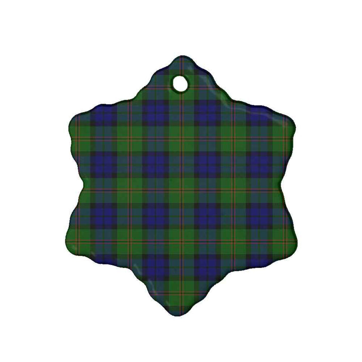 Scottish Dundas Modern Clan Tartan Ceramic Ornament Snow Flake Shape Tartan Plaid