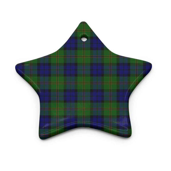 Scottish Dundas Modern Clan Tartan Ceramic Ornament Star Shape Tartan Plaid