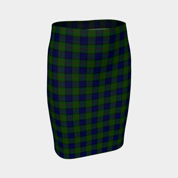 Scottish Dundas Modern Clan Tartan Fitted Skirt Tartan Plaid 1