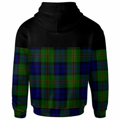 Scottish Dundas Modern Clan Tartan Hoodie - Horizontal Style Back Side Tartan Plaid