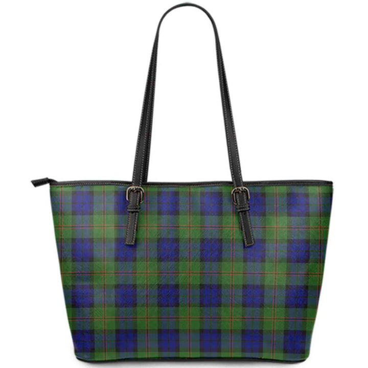 Scottish Dundas Modern Clan Tartan Leather Tote Tartan Plaid