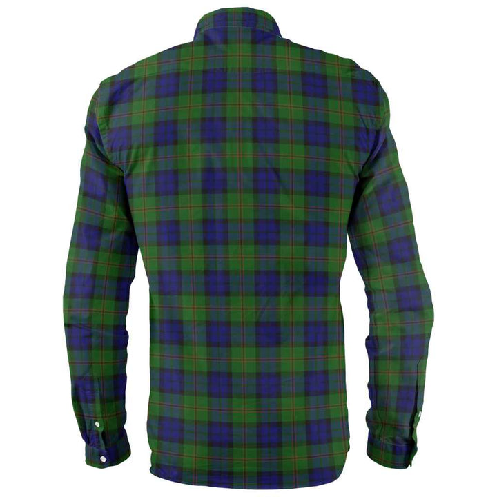 Scottish Dundas Modern Clan Tartan Long Sleeve Shirt Back Side Tartan Plaid