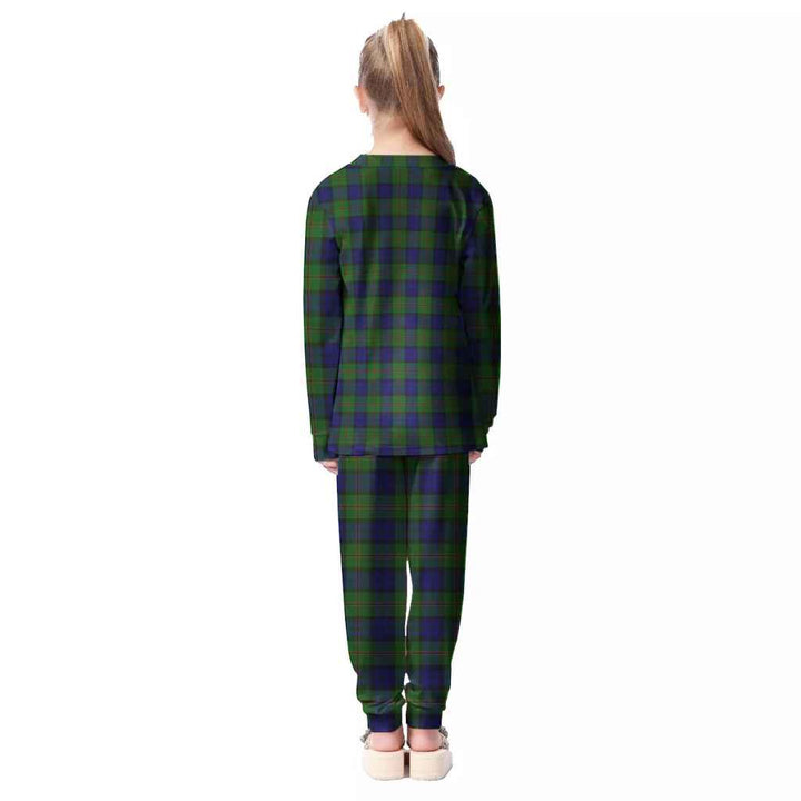 Scottish Dundas Modern Clan Tartan Pajama Set Kid Back Side Tartan Plaid