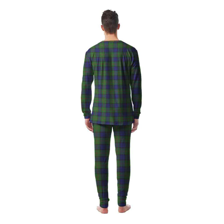 Scottish Dundas Modern Clan Tartan Pajama Set Men Back Side Tartan Plaid