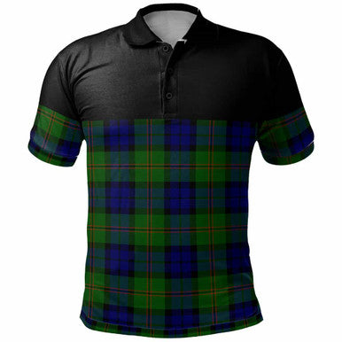 Scottish Dundas Modern Clan Tartan Polo Shirt - Horizontal Style Front Side Tartan Plaid