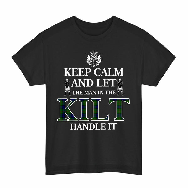 Scottish Dundas Modern Clan Tartan T-Shirt - Keep Calm Tartan Plaid Black Color
