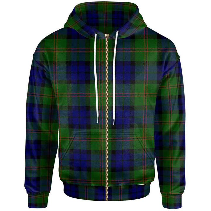 Scottish Dundas Modern Clan Tartan Hoodie Zip Tartan Plaid