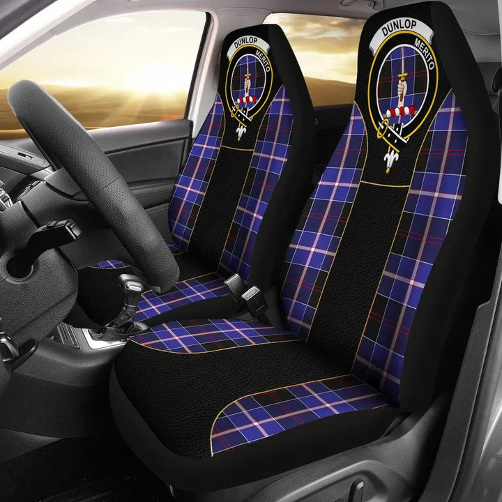 Scottish Dunlop Clan Crest Tartan Car Seat Covers - Special Style 1