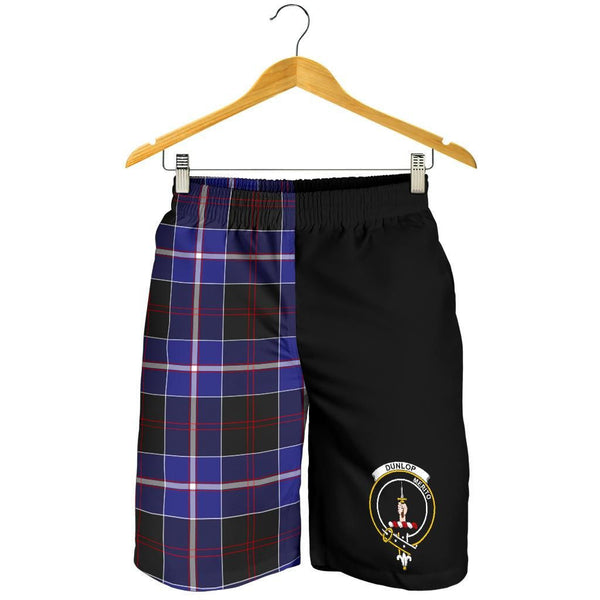 Scottish Dunlop Clan Crest Tartan Half of Me Men's Shorts