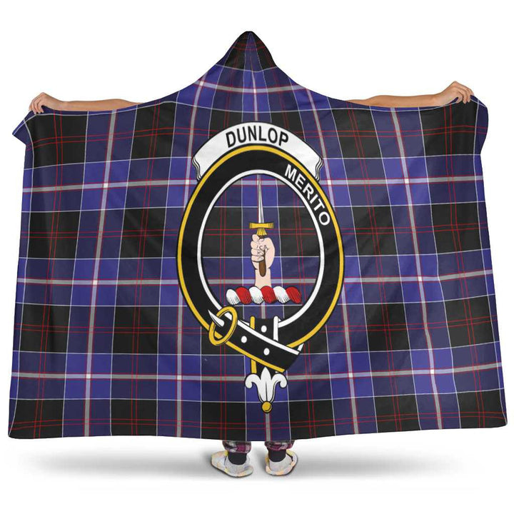 Scottish Dunlop Clan Crest Tartan Hooded Blanket Tartan Plaid 1