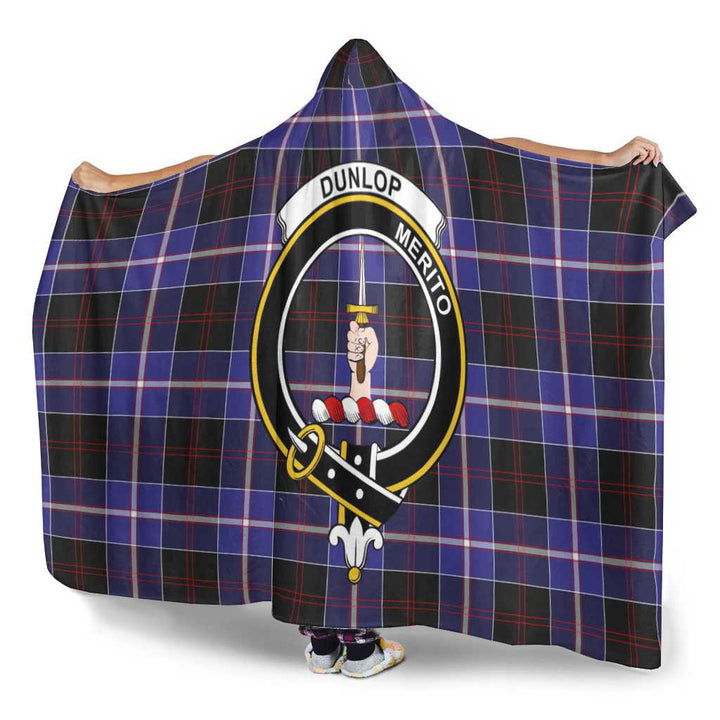 Scottish Dunlop Clan Crest Tartan Hooded Blanket Tartan Plaid 3