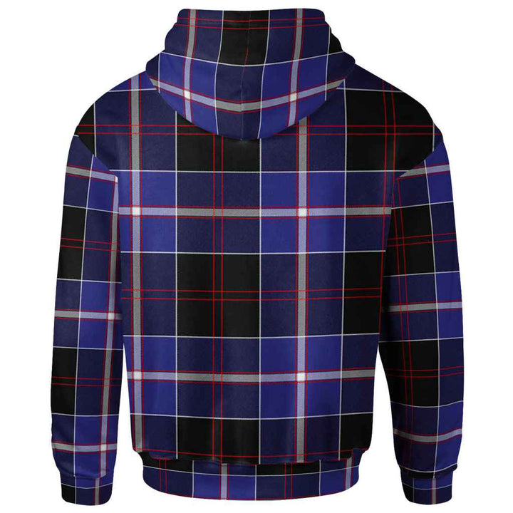 Scottish Dunlop Clan Crest Tartan Hoodie Back Side Tartan Plaid