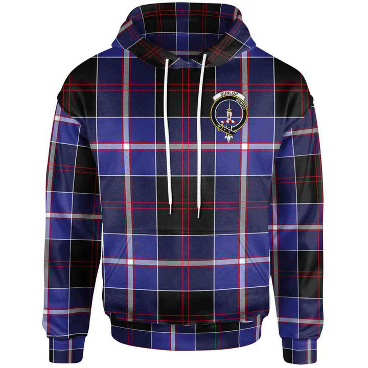Scottish Dunlop Clan Crest Tartan Hoodie Front Side Tartan Plaid