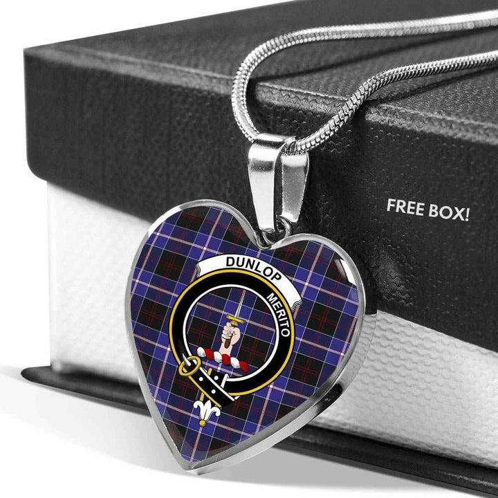 Scottish Dunlop Clan Crest Tartan Necklace Heart Tartan Plaid 5