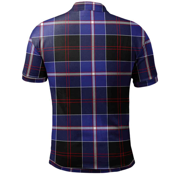 Scottish Dunlop Clan Crest Tartan Polo Shirt Back Side Tartan Plaid